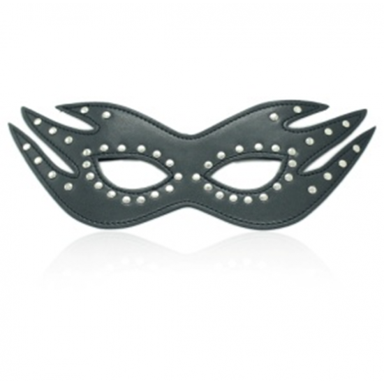 Černá maska na obličej s kovovým zdobením