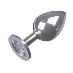 Kolík anální DP JEWELLERY LARGE silver BABY purple