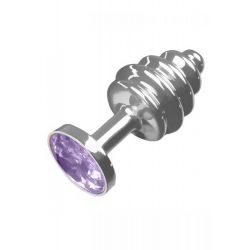 Kolík anální DP JEWELLERY RIBBED silver BABY purple