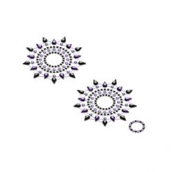 Lepítka GLORIA glittering jewelry black and purple 2 ks