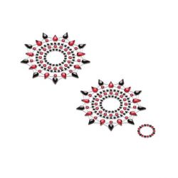 Lepítka GLORIA glittering jewelry black and red 2 ks