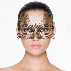 Maska na oči EasyToys Metal Mask Cat gold