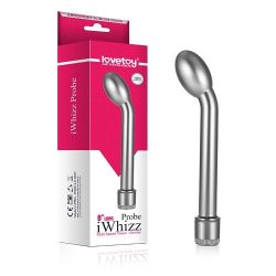 Lovetoy iWhizz Probe vibrátor na bod G délka 21cm, stříbrný