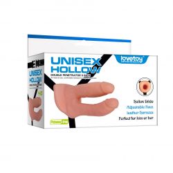 Unisex dvojitý penetrátor návlek na penis připínací 15cm LOVETOY