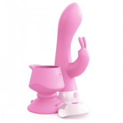 Vibrátor Pipedream THREESOME WALL BANGER RABBIT pink