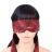 Maska cez oči saténová čierno červená s vtkaným vzorom