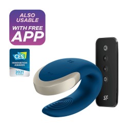 Vibrátor SATISFYER DOUBLE LOVE modrý