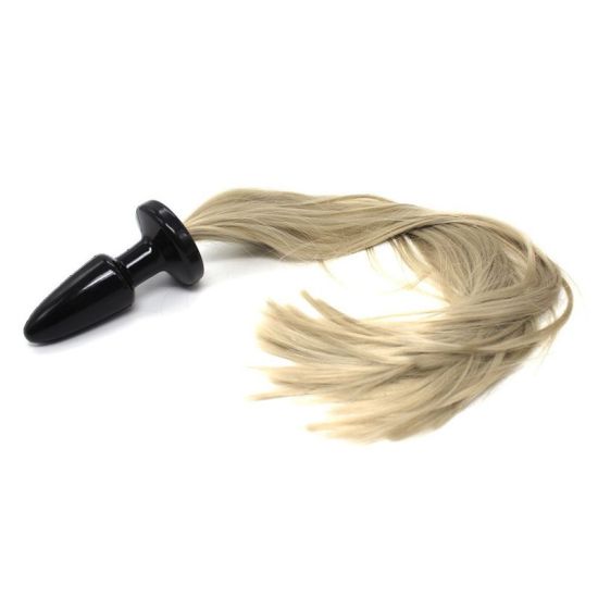 Koňský ocas s koňskou žíní,  anální silikonový kolík, BDSM