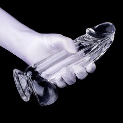 RIKI transparentné dildo s prísavkou 18,5 cm