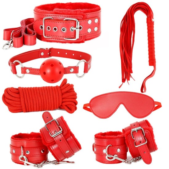 Sedmidílná sada Bondage Sexys toy, BDSM, fialová