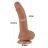 19,5 cm dvouvrstvý dildo v hnědé barvě s pohyblivým povrchem, posuvná kůže jako když honíte rukou, NOVINKA