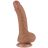 19,5 cm dvouvrstvý dildo v hnědé barvě s pohyblivým povrchem, posuvná kůže jako když honíte rukou, NOVINKA