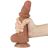 19,5 cm dvouvrstvý dildo v hnědé barvě s pohyblivým povrchem, posuvná kůže jako když honíte rukou, NOVINKA