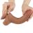 19,5 cm dvouvrstvý dildo v hnědé barvě s pohyblivým povrchem, posuvná kůže jako když honíte rukou, NOVINKA