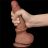 19,5 cm dvouvrstvý dildo v hnědé barvě s pohyblivým povrchem, posuvná kůže jako když honíte rukou, NOVINKA