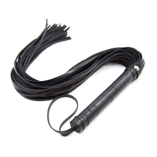 Důtky Sexys Bondage Couture Flogger, černé, 64 cm