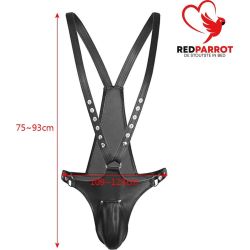 Tanga cudnosti s ramenními popruhy, Umělá kůže, BDSM, Dominance, Kalhotky